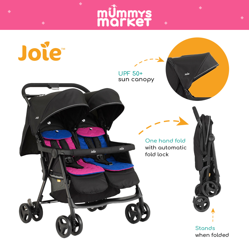 Joie Aire Twin Stroller + Free Rain Cover